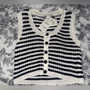 Zara Crochet Sleeveless Cardigan